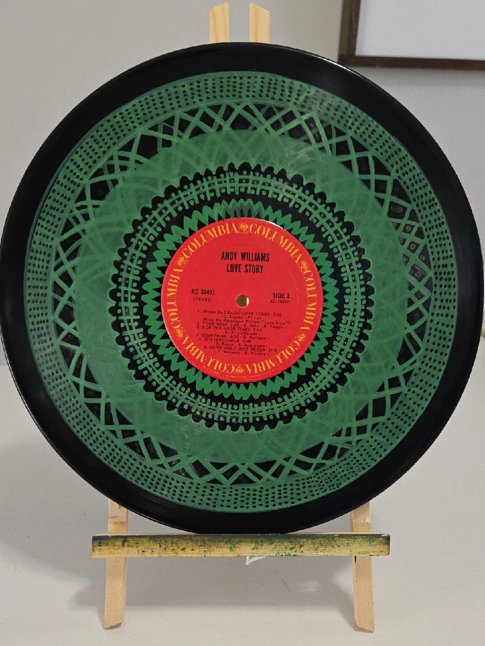 Hand-painted Mandala Vinyl Record - Original Art 🎨